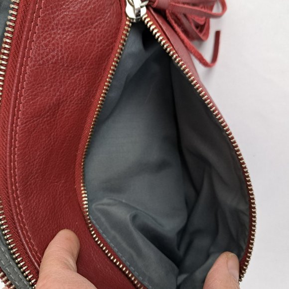 Hadaki Katy's Xbody Deep Red Leather Crossbody Bag - Picture 10 of 16